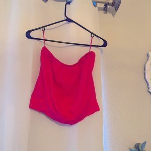 Express Pink strapless top